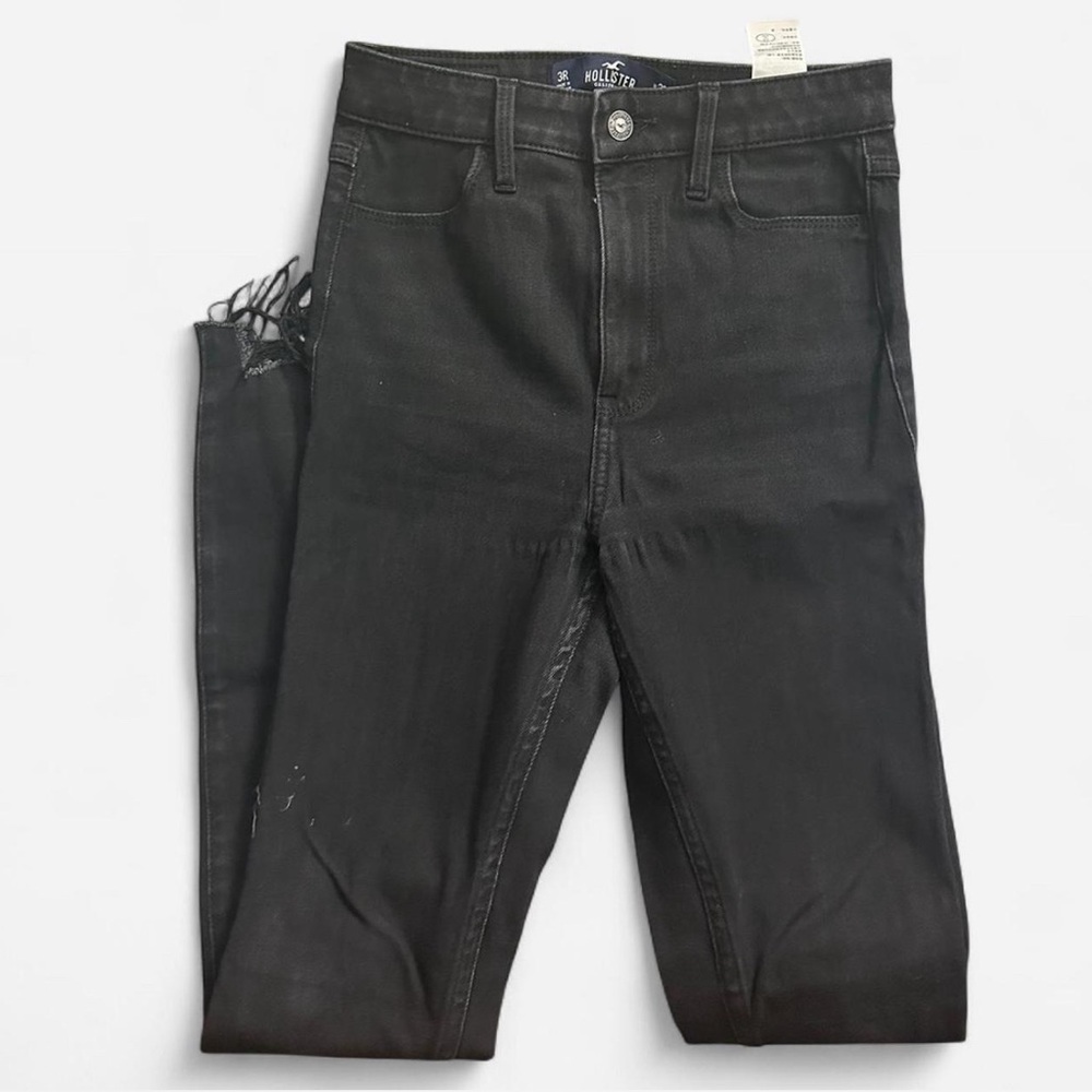 Hollister Skinny Black Ripped Jeans Size: 3R